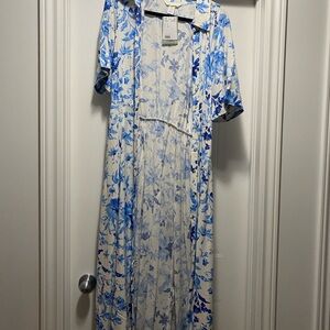 H&M Floral Blue and White Maxi Dress